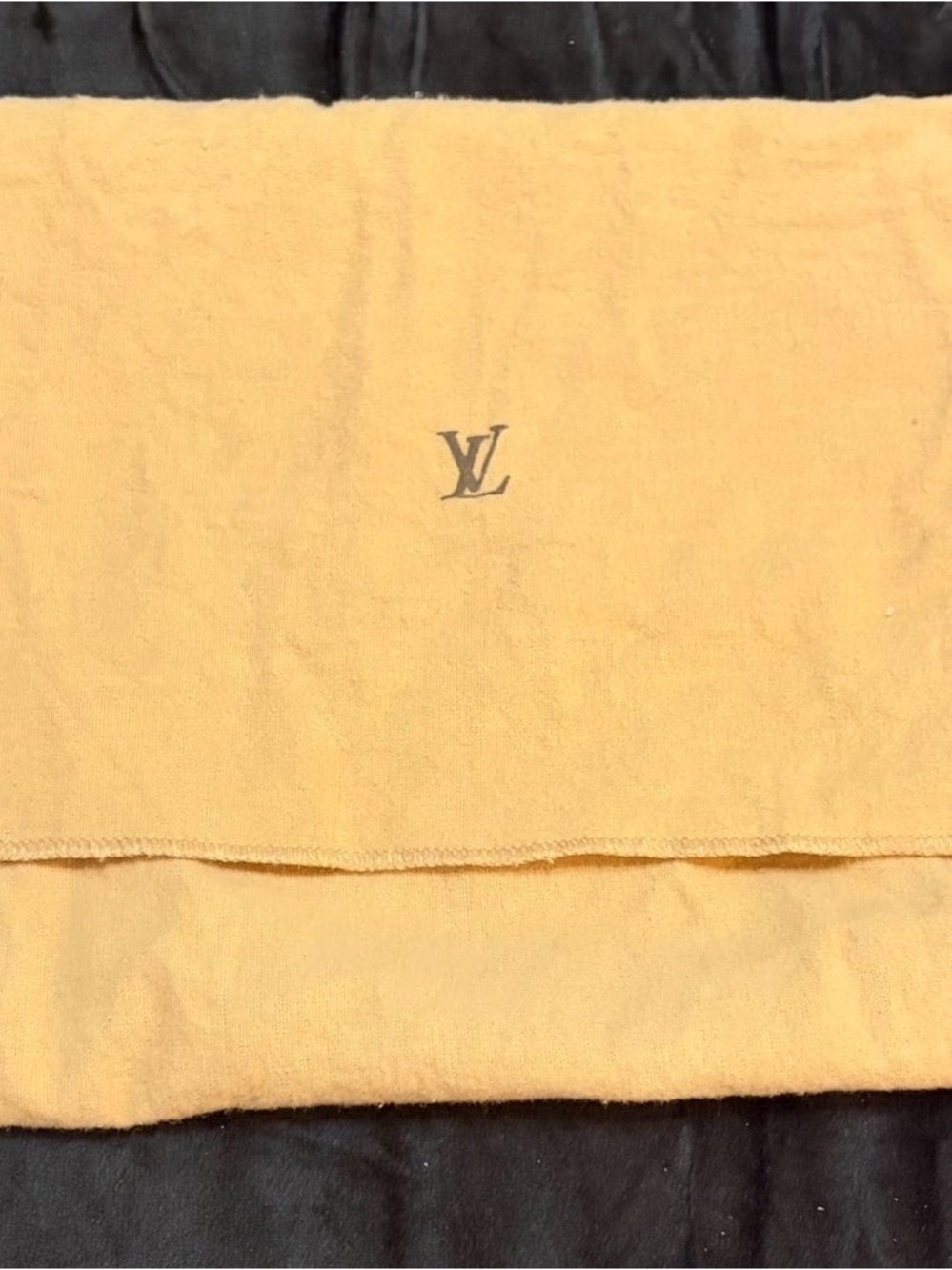 Louis Vuitton Yellow Logo Dust Pouch with Center LV